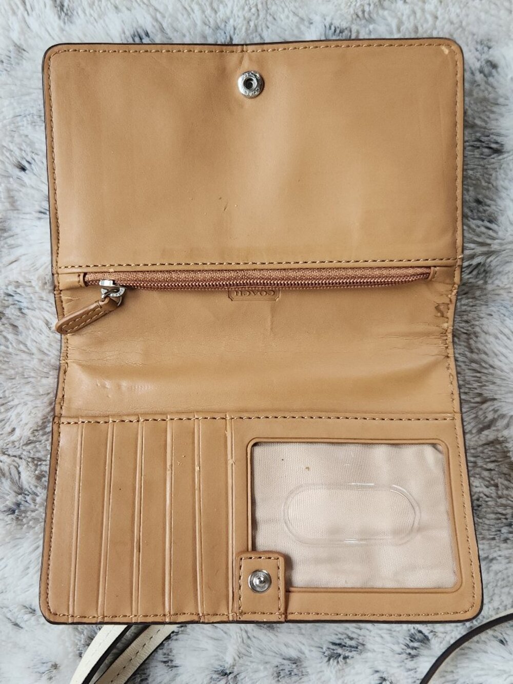 Coach Colorblock Dylan Crossbody Wallet in Orange and Saddle F49554 - Picture 4 of 8